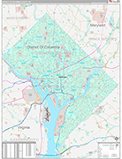 District of Columbia Wall Map Premium Style